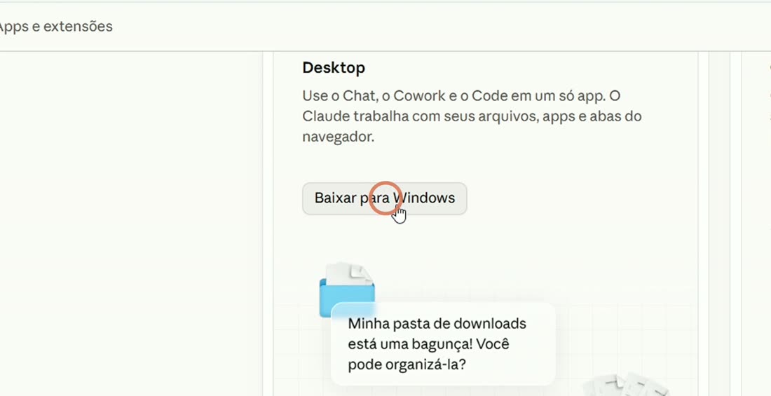 Passo 3: Clique em “Baixar para Windows”
